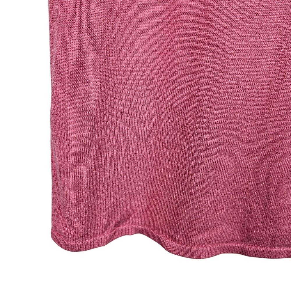White House Black Market Womens Knit Top‎ Pink Sheer Sleeve Keyhole Back L - Picture 8 of 11
